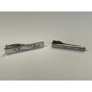 Foster And Anson Tie Clip Lot Of 2 Silver Filled